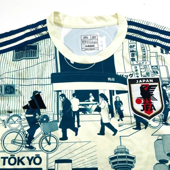 Adidas Japan JFA Tokyo Graphic Jersey 2XL Soccer Shirt 2023 Cityscape Slim Fit - Picture 3 of 8